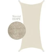 anndora Sonnensegel Tarp 3x6 - rechteckiger Sichtschutz HDPE, (beige), luftdurchlässiger Stoff