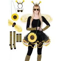 Metamorph Kostüm Biene Kostümset für Erwachsene - Fasching Karneval, Bausatz für Bienen: alles was Du brauchst, um Dich zur Honigbiene auf