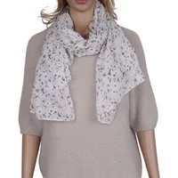 MIRROSI Modeschal Asymmetrischer Schal, Made in Italy 20% Seide 80% Baumwolle, (ca. 170x77cm, Leicht und bequem, Blumen Print), Damen Halstuch ideal für Frühling, Sommer und Herbst