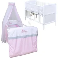 Baby-Delux Komplettbett Babybett Jack Komplettset, 10-tlg., Kinderbett 70x140 cm weiß, Bettset verschiedene Designs