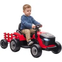 AIYAPLAY Elektro-Kindertraktor Aufsitz-Traktor mit Fernbedienung, Belastbarkeit 30 kg, (1-tlg), Soft-Start-Funktion, für Kinder im Alter von 3-8 Jahren, Rot