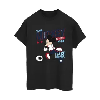 Disney - "Mickey Mouse Team Mickey Football" T-Shirt für Damen (Schwarz)