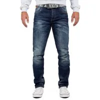 Cipo & Baxx 5-Pocket-Jeans Herren Regular Fit Jeans Stonewashed BA-CD186A (1-tlg) mit lässiger Stonewashed Waschung