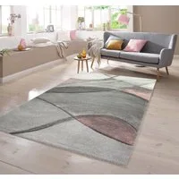 TeppichHome24 Teppich Teppich modern abstrakt in rosa grau pastell, rechteckig