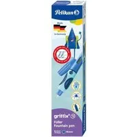 Pelikan Füllfederhalter Füller Griffix Bluesea (blau, für Rechtshänder)