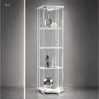 Simurq Glasvitrine mit LED-Touch-Licht und 360° Sockel für Deko und Figuren (1-St., 6 Varianten verfügbar) 360° drehbar, 38 × 38 cm Stellfläche, LED-Touch-Licht