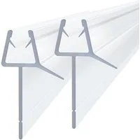 Boromal Duschdichtung 2 4 Stück Wasserabweiser Ersatzdichtung für 5 6 7 8 mm Glas, L: 100 cm, (Schwallschutz, 2-St., für Duschkabine Glastür Duschtür), mit zwei Lippen