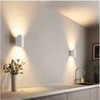 Neona LED Wandleuchte POLARIS Weiß, Innovative 360° drehbares Leuchtelement und 45° Neigungsmöglichkeit, LED fest integriert, Warmweiß