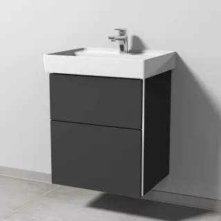 Sanipa 3way Waschtischunterbau zu Villeroy & Boch Collaro Waschtisch mit 2 Auszügen, Graphit-Matt BP8331B