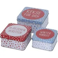 BOLTZE GRUPPE GmbH Keksdose CasaJame 3er Set Metall kleine Keksdose Plätzchendose Kekse für Dich