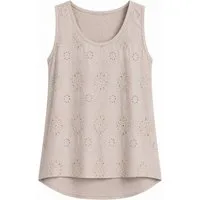 ITALY VIBES Shirttop - Ärmelloses Boho Lochstickerei Top für Damen ONE SIZE / passend für Größe M - XL