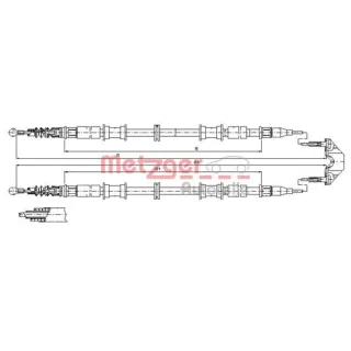 Metzger Handbremsseil hinten Opel Zafira A 11.5866