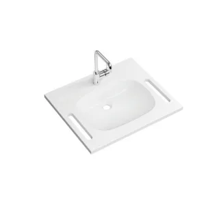 Hewi M40 Mineralguß-Waschtischset 950.19.039 65x55cm, weiß, mit Waschtischarmatur AQ1.12M10440