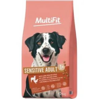 MultiFit Trockenfutter Hund Sensitive Adult mit Lamm, Geflügel & Reis 12 kg