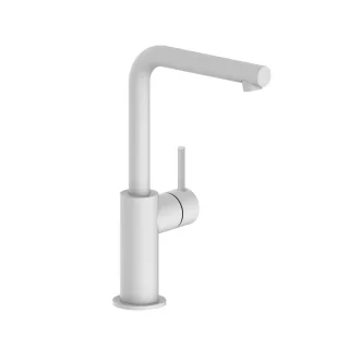 Herzbach SIRO WHITE WT-Einlochbatterie L-Size Griff seitl. ohne Ablauf Weiß matt, 30.120333.1.07 30.120333.1.07