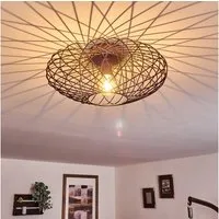 hofstein Deckenleuchte »Pieris« Deckenlampe aus Metall in Schwarz/Kupfer, ohne Leuchtmittel, E27, Leuchte m. Gitter u. Lichteffekt an der Decke