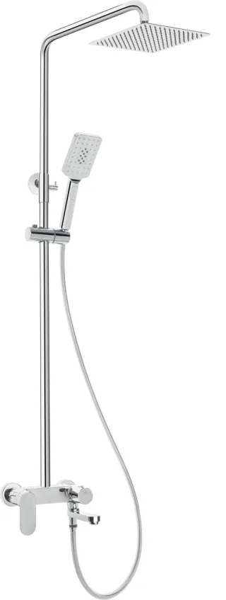 Neuesbad Serie 100 Duschsystem mit Wannenarmatur mit klappbarem Auslauf, Oberfläche: chrom NB1DENAC_01AM1