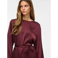 Vila Minikleid VIENNA RAVENNA L/S O-NECK DRESS - NOOS lockere Passform, aus Kunstfaser, pflegeleicht