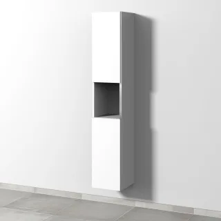 Sanipa 3way Hochschrank mit 2 Türen und 1 offenem Fach, Weiß-Soft BR11243