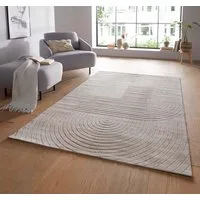 TaraCarpet Teppich TaraCarpet Zen Modern fürs Wohnzimmer Schlafzimmer und Outdoorteppich, rechteckig, Höhe: 5 mm, In&Outdoor Teppich hoch-tief 3D beige Wohnzimmer Schlafzimmer 80x150