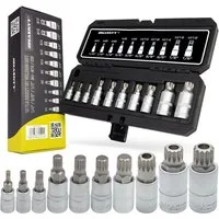 HASKYY Bit- und Steckschlüsselset Steckschlüssel Satz Vielzahn 1/4" 3/8" 1/2" XZN Steckschlüsselsatz Bit