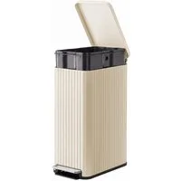 SONGMICS Mülleimer Küche, 50 L Abfalleimer mit Pedal, Tretmülleimer mit Deckel, Softclose, herausnehmbarer Inneneimer, aus Stahl, 15 Müllbeutel