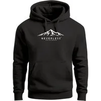 Neverless Hoodie Hoodie Herren Print Aufdruck Berge Mountain Grafik Print