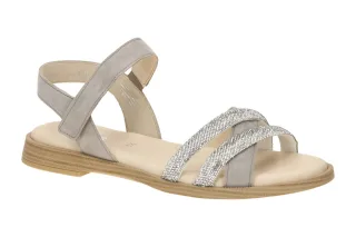 Gabor 85.501 Damen Sandalette Riemchen grau puder Blockabsatz