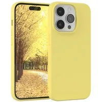 EAZY CASE Handyhülle für Apple iPhone 14 Pro Hülle Silikon 6,1 Zoll, Handy Softcase stoßfest Hülle mit Kameraschutz bumper tpuhülle Gelb