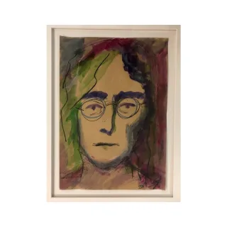 Francis Fulton-Smith "John Lennon" Mischtechnik auf Papier, Unikat,...
