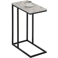IDIMEX Beistelltisch DEBORA, Couchtisch mit Metallgestell aus MDF-Platte Sofatisch Marmor Weiß