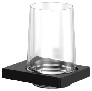 KEUCO Edition 11 Black Selection Glashalter, schwarz matt, mit Echtkristallglas, 11150379000 11150379000