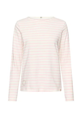 camel active - Langarm-T-Shirt aus reiner Baumwolle pink/milk white - Gr. - S
