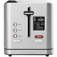 Gastroback Toaster 62395 Toaster, Abschaltautomatik, Krümelschublade, Brötchenaufsatz, LCD-Display