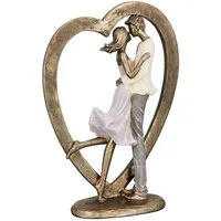 GILDE Dekoobjekt Herz Paar im Herz 37443 Kunstharz 27 cm Figur Liebe Geschenk