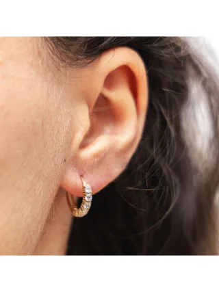 Dkeniz Creolen 925/- Sterling Silber vergoldet Halbkranz