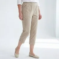 OriginalYou Caprihose Damen Stretch Hose Kurze Sommerhose mit Nadelstreifen mit elastischem Bund, auch in großen Größen erhältlich 36-50
