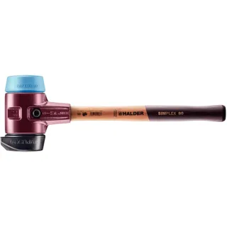 HALDER SIMPLEX - Schonhammer mit TE-Gehäuse und Holzstiel, Gummikomposition mit Standfuss / TPE-soft - 3012.280