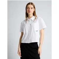 TOM TAILOR Denim Kurzarmbluse Blusen & Shirts Boxy Fit Bluse aus Baumwolle