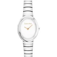 Calvin Klein Quarzuhr TWISTED BEZEL 25100149, Armbanduhr, Damenuhr, Edelstahlarmband, analog