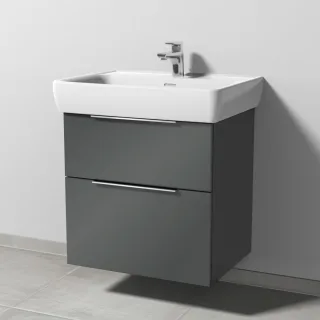 Sanipa 3way Waschtischunterbau zu Laufen Pro A Waschtisch mit 2 Auszügen, Anthrazit-Glanz UF75779