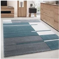 Carpettex Frisé-Teppich Kariert Design, Läufer, Höhe: 13 mm, Designer Wohnzimmer Teppich Kurzflor handgearbeiteter Konturenschnitt