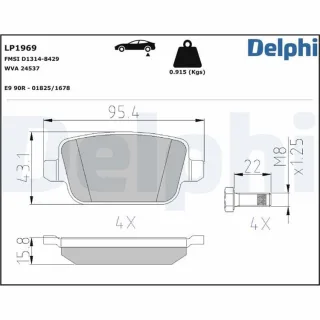 Delphi Bremsbel?ge hinten Ford Land Rover Volvo