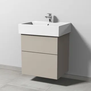Sanipa 3way Waschtischunterbau zu Duravit Vero Air Waschtisch mit 2 Auszügen, Kaschmir-Matt SP4331U