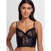 Dorina Bustier Hasina mit zarter Spitze und glänzendem Satin, verstellbare Träger