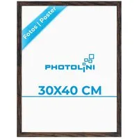 PHOTOLINI Bilderrahmen modern mit bruchsicherem Acrylglas, Holz MDF für Fotos & Poster, für 1 Bilder (1 Einzelrahmen), Posterrahmen 30x40 cm zum Aufhängen