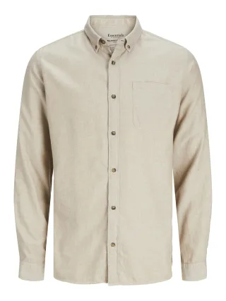 JACK&JONES - JJECLASSIC MELANGE SHIRT LS NOOS oatmeal - Gr. - XXS