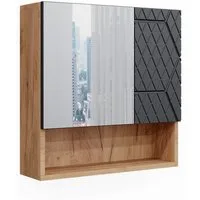 Vicco Badezimmerspiegelschrank Irma, Anthrazit mit Wabenstruktur/Anthrazit, 54 x 55 cm (1-St)