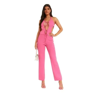 Missy Empire - Jumpsuit für Damen, Vorne gebunden, Jerseyware (Pink)