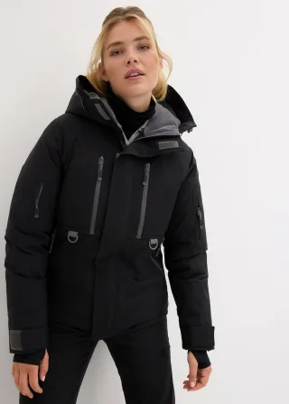 bonprix wasserdichte Ski-Jacke mit Schneefang, schwarz, Gr.50, Wasserdichte Skijacke